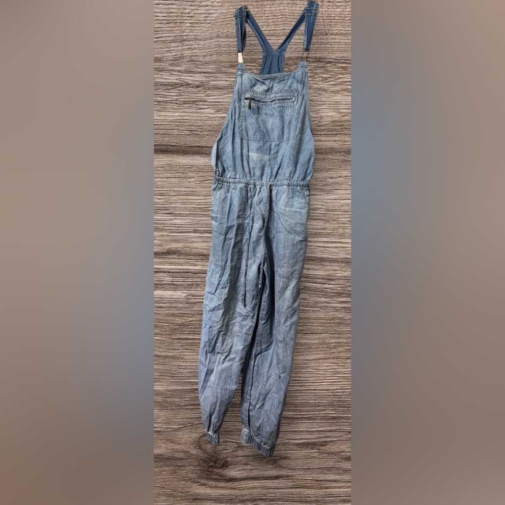 BiBi Lightweight Jogger Denim crop Overalls SZ S